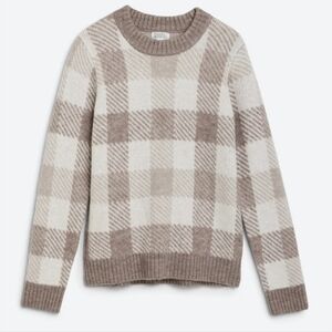 Market & Spruce Kendall Plaid Jacquard Pattern Crewneck Sweater Small - New